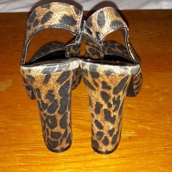 N by Nicole Miller Leopard‎ Chunky Heel Slingbacks - Picture 5 of 7